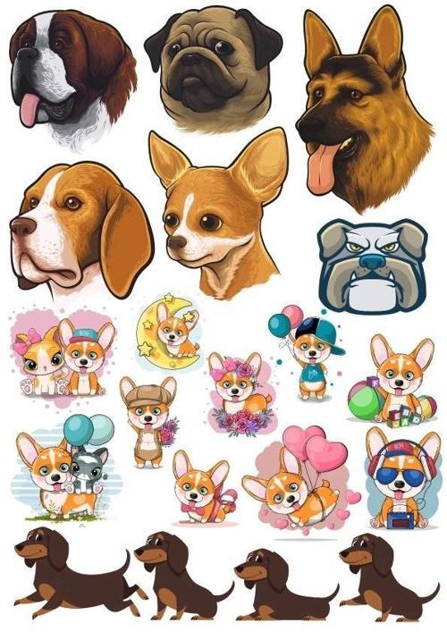 Köpek Sticker Set-13 13 Parça Telefon, Tablet, Defter, Laptop Sticker