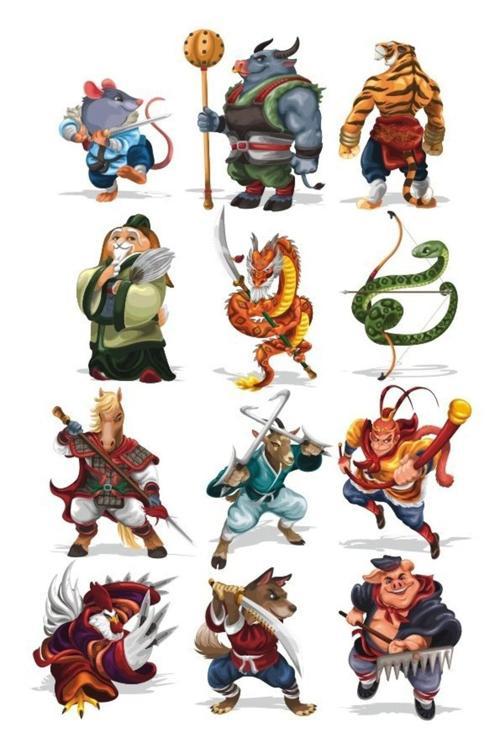 Savaşçı Hayvanlar Sticker Set 12 Parça Telefon, Tablet, Defter, Laptop Sticker