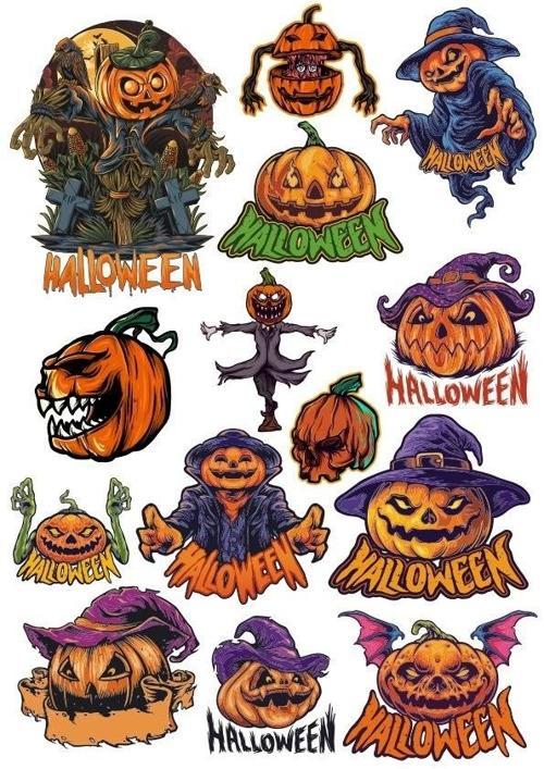 Happy Hallowen Sticker Set 14 Parça Telefon, Tablet, Defter, Laptop Sticker
