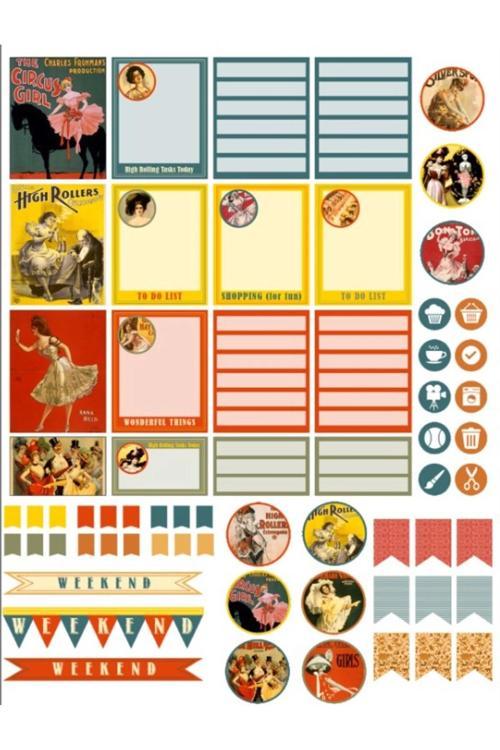 Vintage Planlayıcı Sticker Set 2