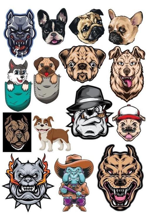 Köpek Sticker -8 13 Parça Telefon, Tablet, Defter, Laptop Sticker