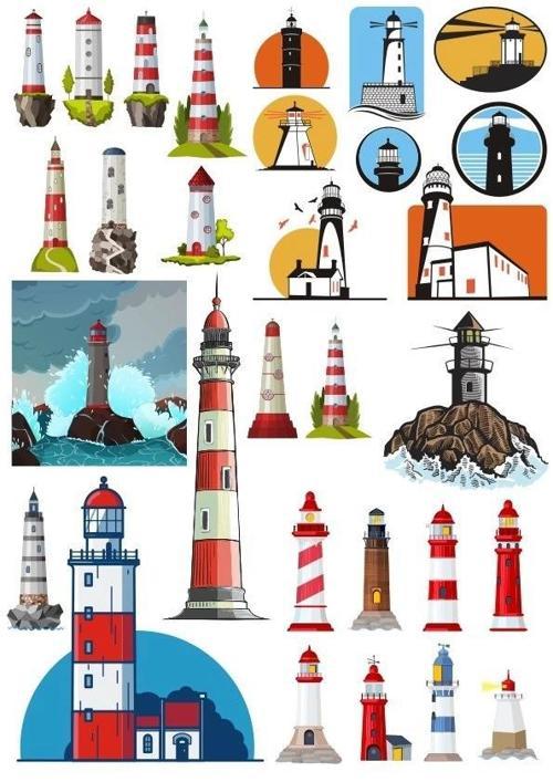 Deniz Feneri Sticker Set-1 20 Parça Telefon, Tablet, Defter, Laptop Sticker