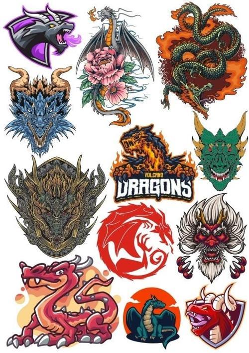 Ejderhalar Sticker Set 5 12 Parça Telefon, Tablet, Defter, Laptop Sticker