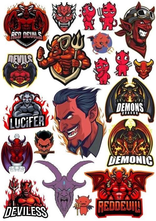 Şeytan Sticker Set 7 20 Parça Telefon, Tablet, Defter, Laptop Sticker