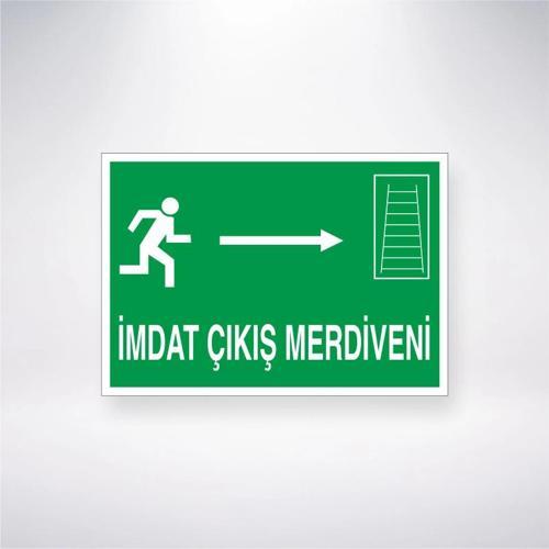 İmdat Çıkış Merdiveni --> Sticker 20X28 Cm