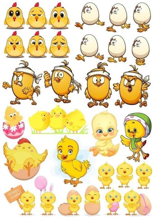 Sevimli Civciv Sticker Set 1 31 Parça Telefon, Tablet, Defter, Laptop Sticker