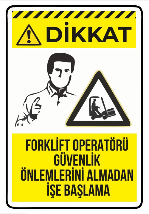 Forklif Operatörü Güvenlik Önlemleri Sticker 20X28 Cm