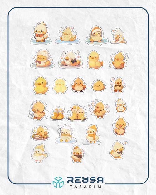 Minik Sevimli Civciv Sticker Set 2