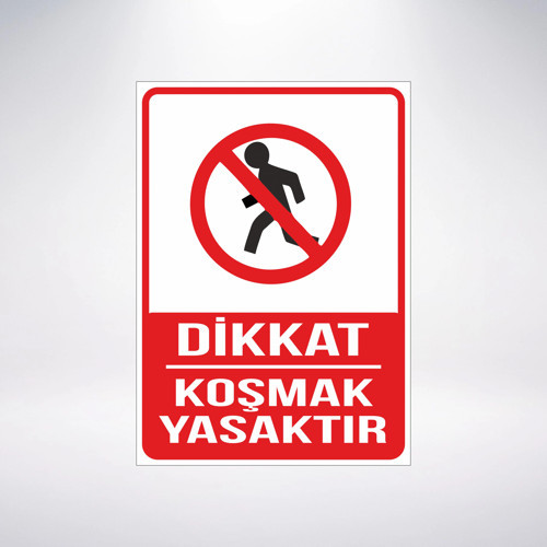 koşmak yasaktır Sticker 20X28 Cm