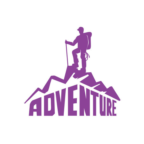 Adventure Dağcı Sticker 17x17 Cm Mor