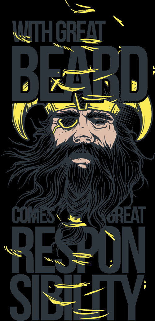 Beard Sticker 10x10 cmRenkli Sticker