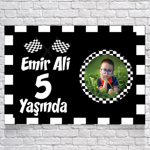Yarış Temalı Doğum Günü Afişi 70X100 cm