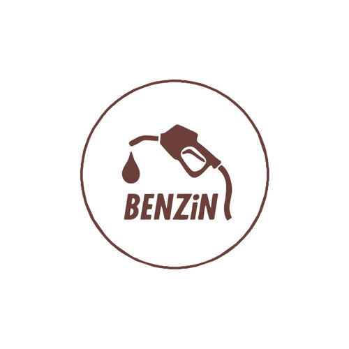 Benzin Araba Sticker 17x17 Cm Kahverengi