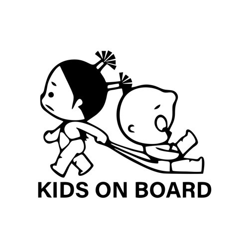 Kids On Board Araba Sticker 17x17 Cm Siyah