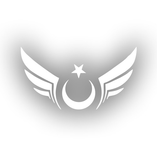 Kanatlı Türk Bayrağı Araba Sticker 17x17 Cm Beyaz
