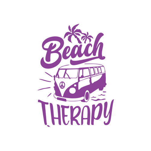 Beach Therapy Araba Sticker 17x17 Cm Mor