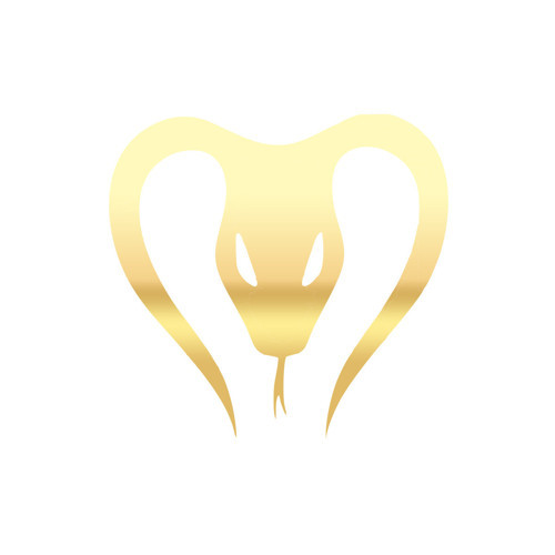 Yılan Araba Sticker 17x17 Cm Gold