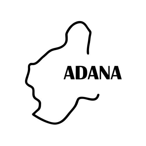 Adana Harita Araba Sticker 17x17 Cm Siyah