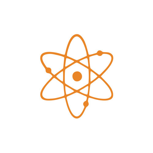 Atom Araba Sticker 17x17 Cm Turuncu