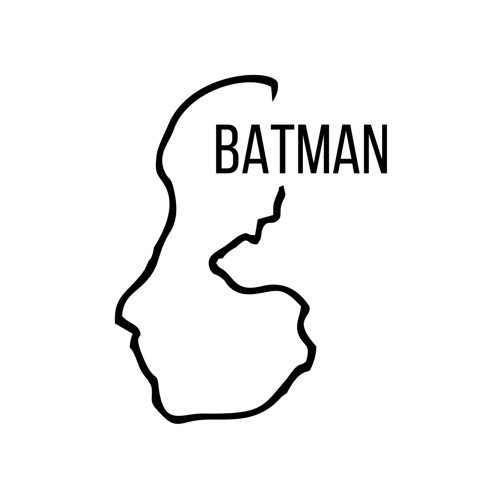 Batman Harita Araba Sticker 17x17 Cm Siyah