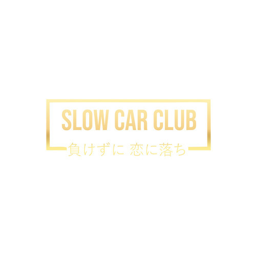 Slow Car Club Araba Sticker 17x17 Cm Gold