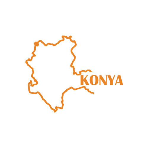 Konya Harita Araba Sticker 17x17 Cm Turuncu