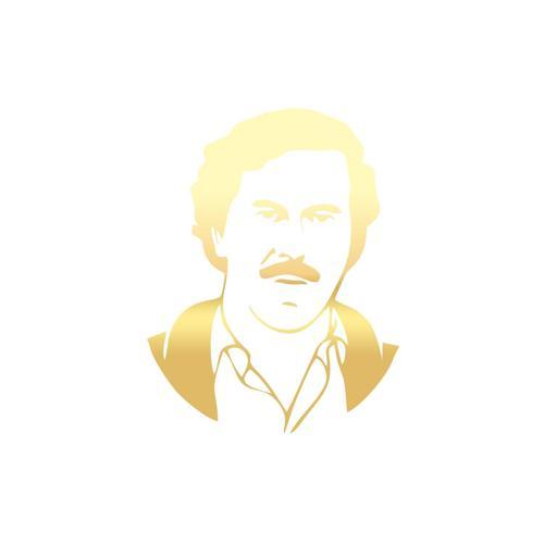 Pablo Escobar Silüet Araba Sticker 17x17 Cm Gold