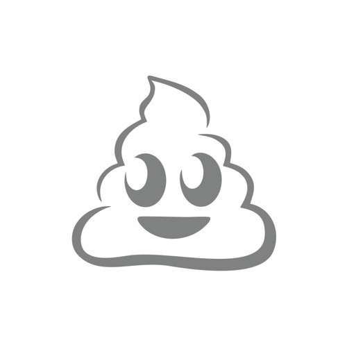Sevimli Gülen B*k Emoji Sticker17x17 Cm Gri