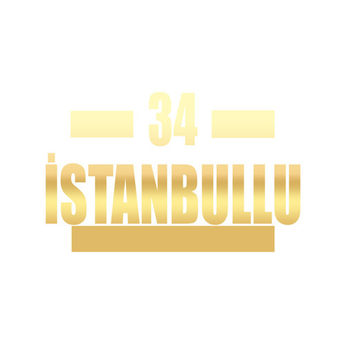 34 İstanbullu Araba Sticker 17x17 Cm Gold