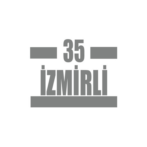 35 İzmirli Araba Sticker 17x17 Cm Gri
