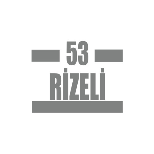53 Rizeli Araba Sticker 17x17 Cm Gri