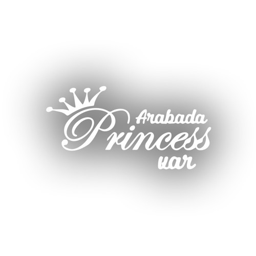 Arabada Princess Var Araba Sticker 17x17 Cm Beyaz