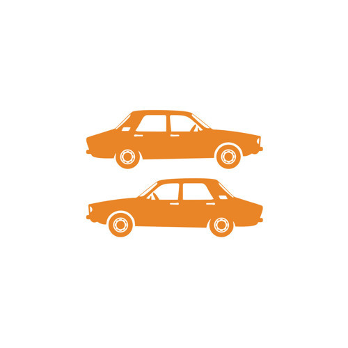 Renault12 Sticker 17x17 Cm Turuncu