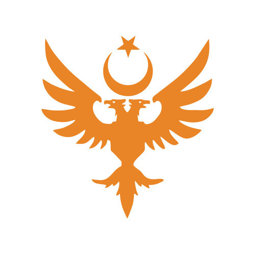 Çift Başlıklı Kartal ve Ay Yıldız Sticker 17x17 Cm Turuncu