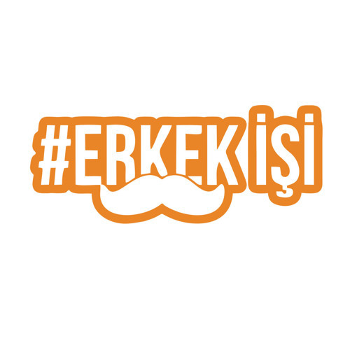 Erkek İşi Araba Sticker 17x17 Cm Turuncu