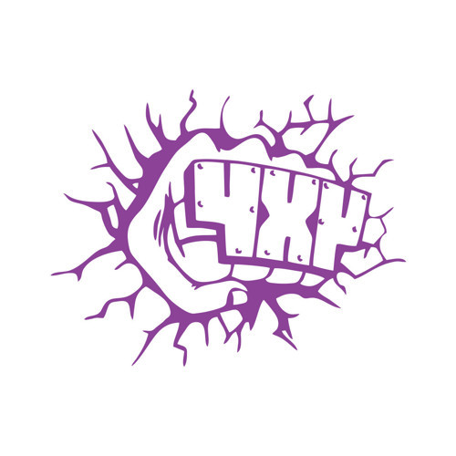 4x4 Araba Sticker 17x17 Cm Mor