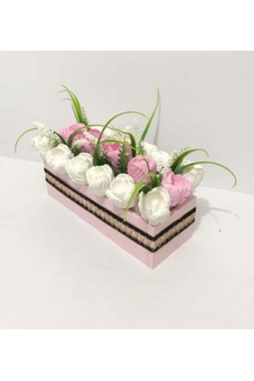 Mila Pembe Laleler Kokulu Taş Aranjmanı