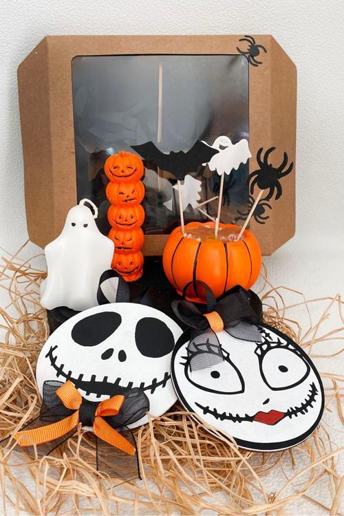 Halloween-Cadılar Bayramı Özel Hayalet Mum-Kabak Mum-Dekoratif Kabaklar- 2'Li Kapı Süsü Hediye Seti