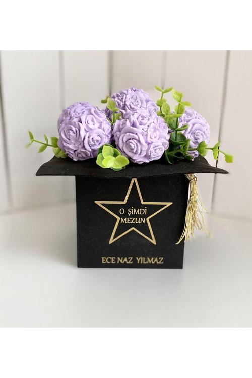 Kişiye Özel Isimli Mezuniyet Hediyesi Kokulu Taş Aranjmanı