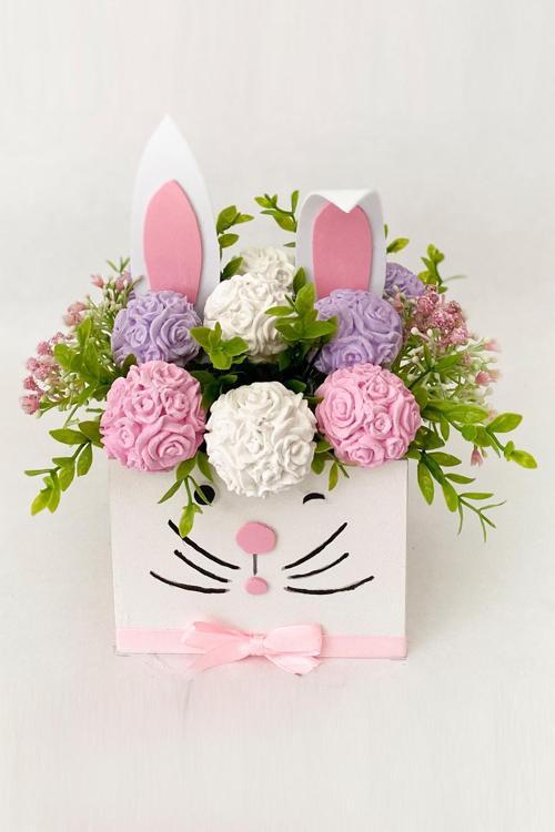 Sevimli Tavşan Tasarım Kokulu Taş Aranjmanı