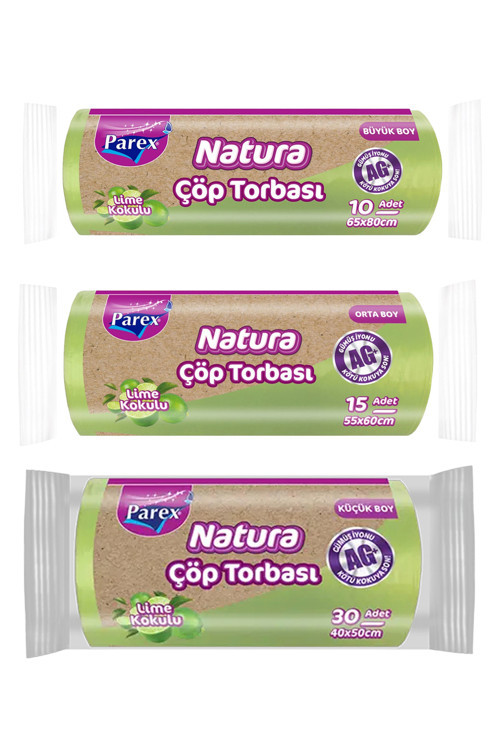 Natura Çöp Torbası Küçük Orta Büyük Boy 3'lü Paket