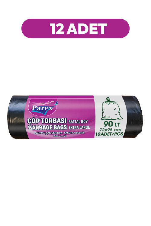 Professional 10'lu Çöp Torbası Battal Boy 72 x 95 cm Onikili Paket