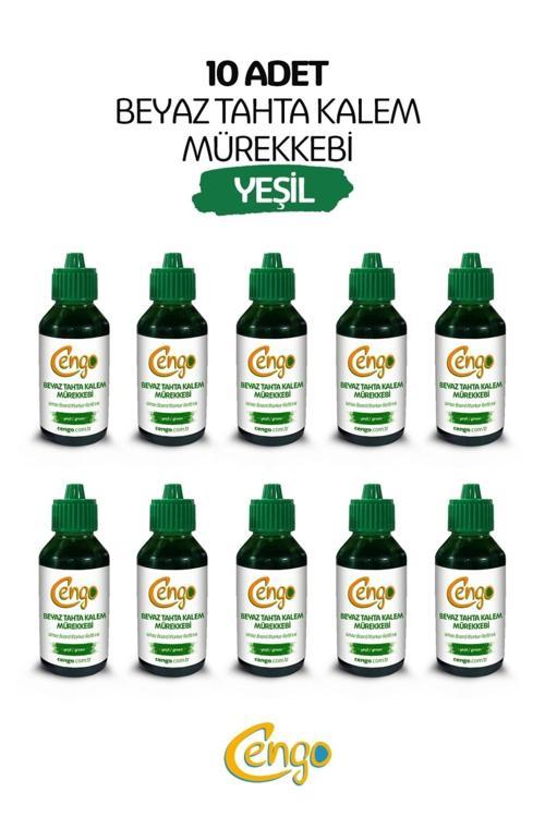 10 Adet Tahta Kalemi Mürekkebi 100 Ml - Yeşil