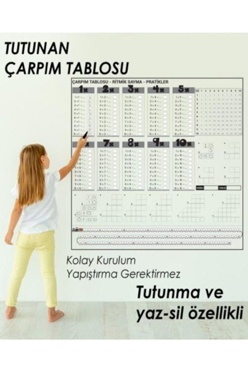 Pratik Çarpım Tablosu Kağıt Tahta 100X100 Cm 2 Adet Doldurulabilir Beyaz Tahta Kalemi