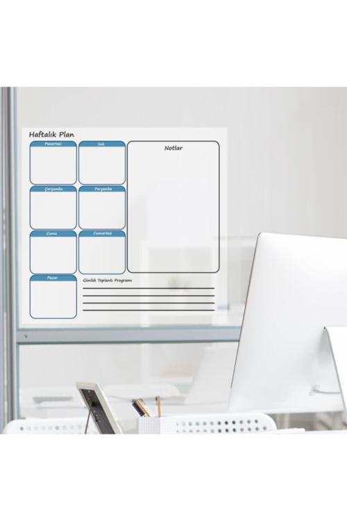 Haftalık Planlayıcı Takvim Çizelgesi Kağıt Tahta + Doldurulabilir Silgili Beyaz Tahta Kalemi