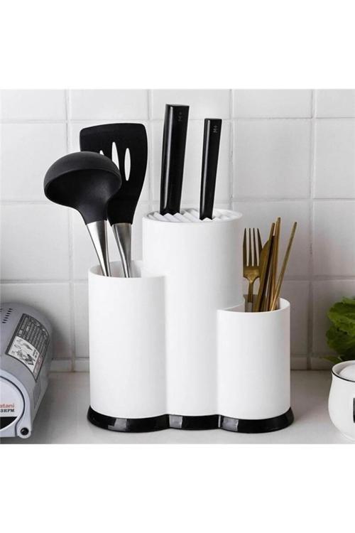Beyaz Çok Amaçlı Dik Kaşıklık Çatal Kaşık Organizeri Düzenleyici