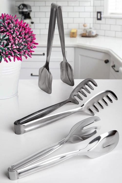 Paslanmaz Çelik 3'Lü Maşa Seti