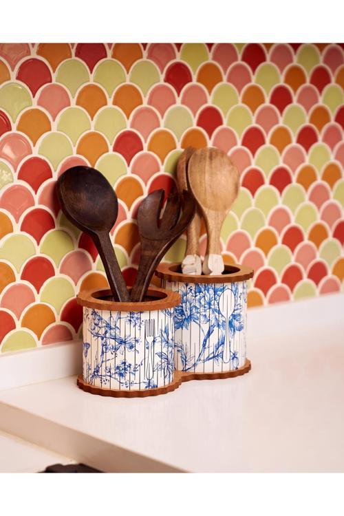 Kaşıklık Ahşap 2'Li Blue Life