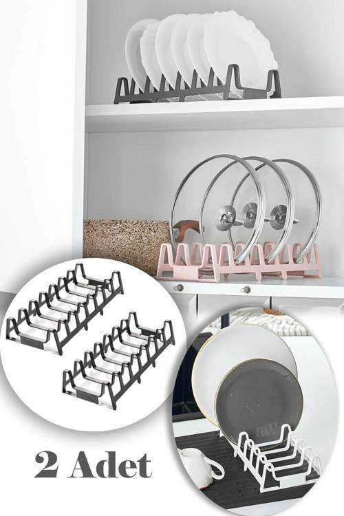 Barones 2 Adet 8 Bölmeli Siyah Rinnig Plastik Tabaklık Kurutmalık 30 Cm Plastik