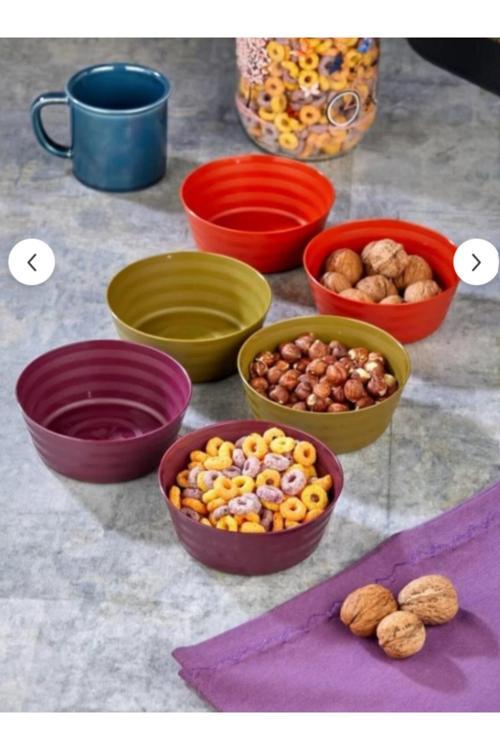 Lüks Plastik Çerezlik Sunumluk 6 Lı Kase